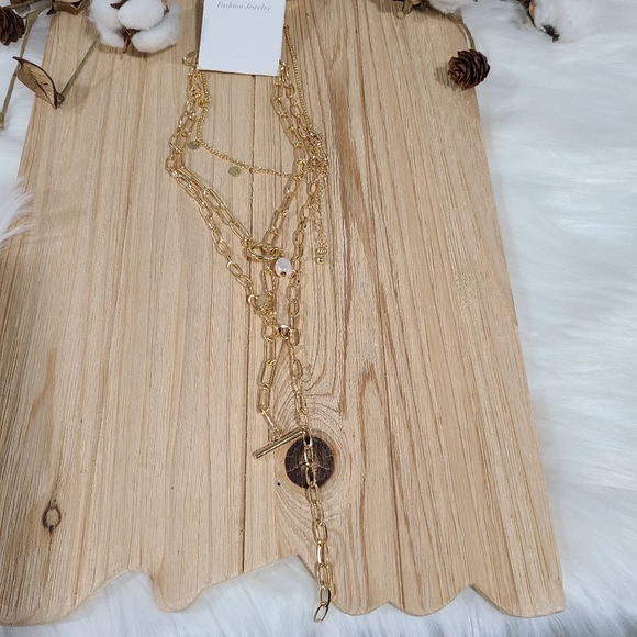 ⭐️⭐️NEW⭐️⭐️BEAUTIFUL!! Bohomeian Faux Pearl 3 Layer Disc Charm Necklace - Picture 16 of 16